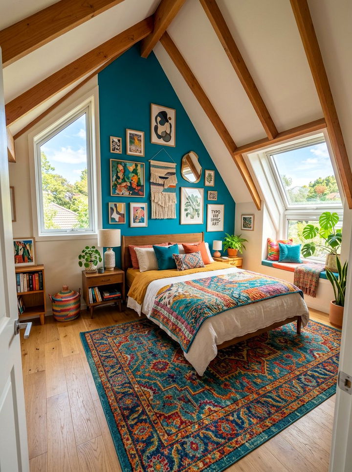 COLORFUL ATTIC BEDROOM - 30 attic bedroom ideas