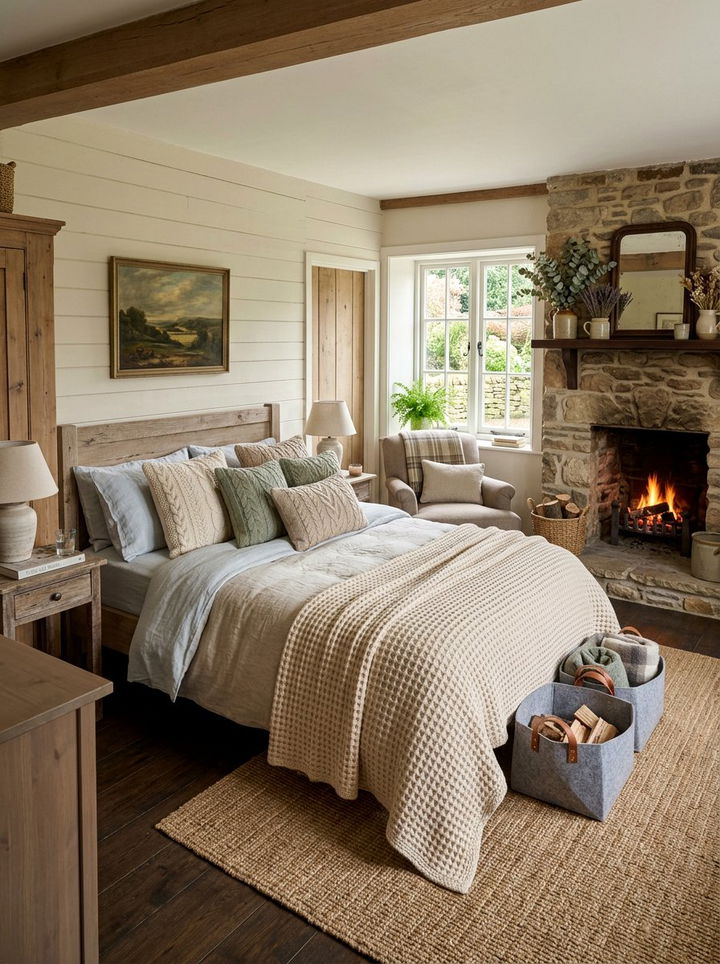 Cable Knit Pillow - 30 soft texture bedroom ideas