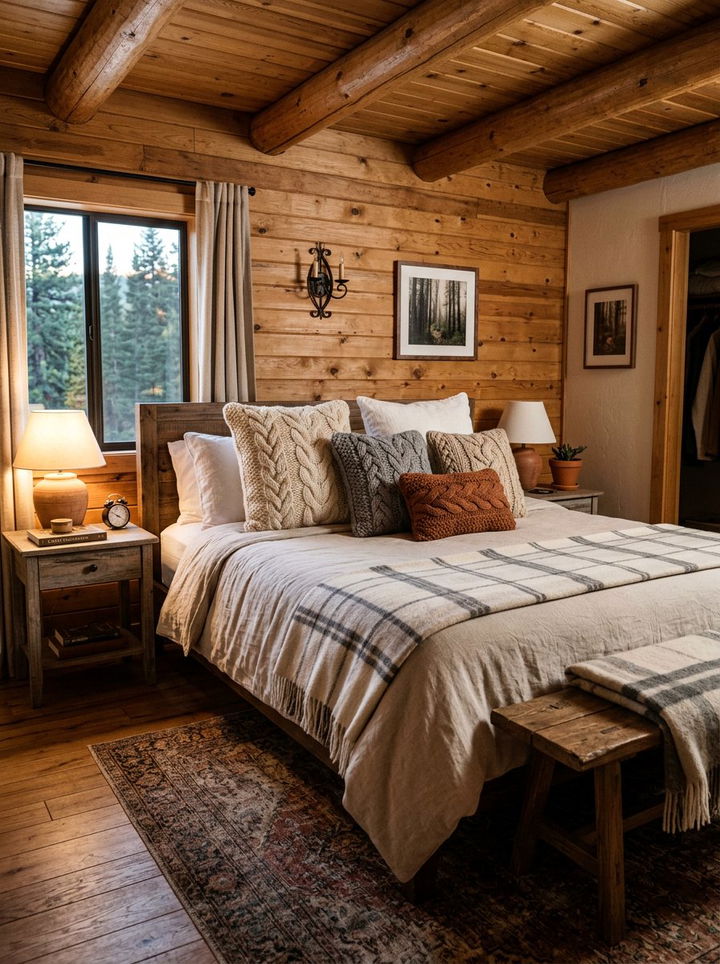 Cable Knit Pillow - 30 bedroom texture layering ideas