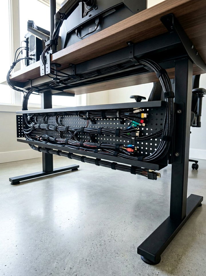 Cable Management Tray - 30 video game bedroom ideas