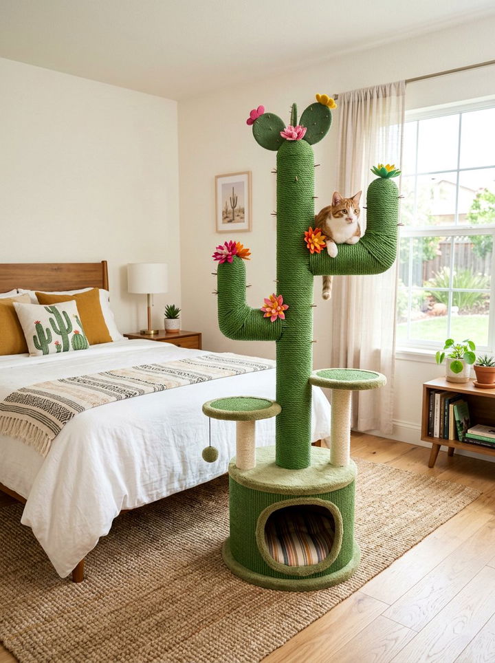 Cactus Cat Tree - 30 cat tree bedroom ideas