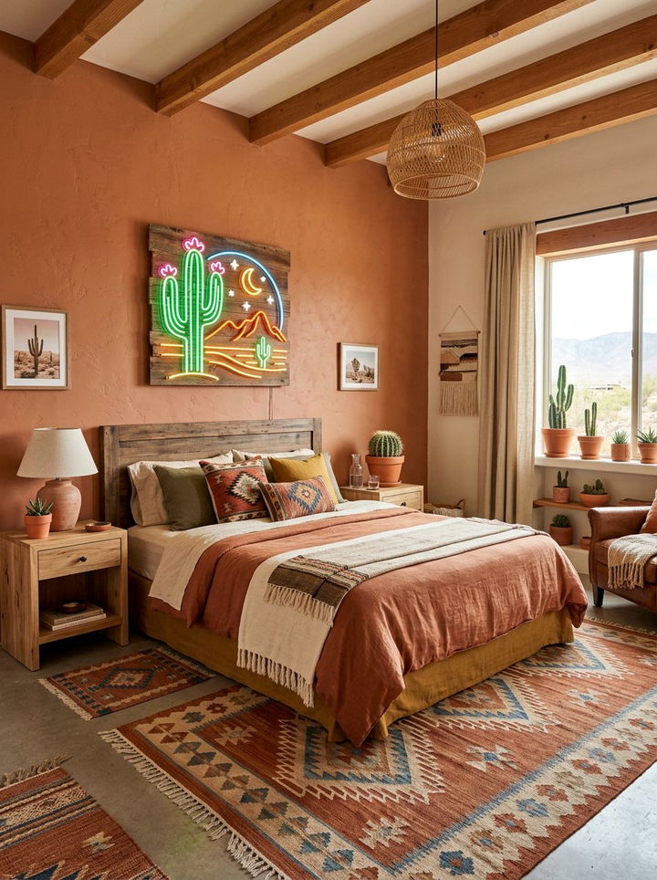 Cactus Neon Sign - 30 bedroom neon signs