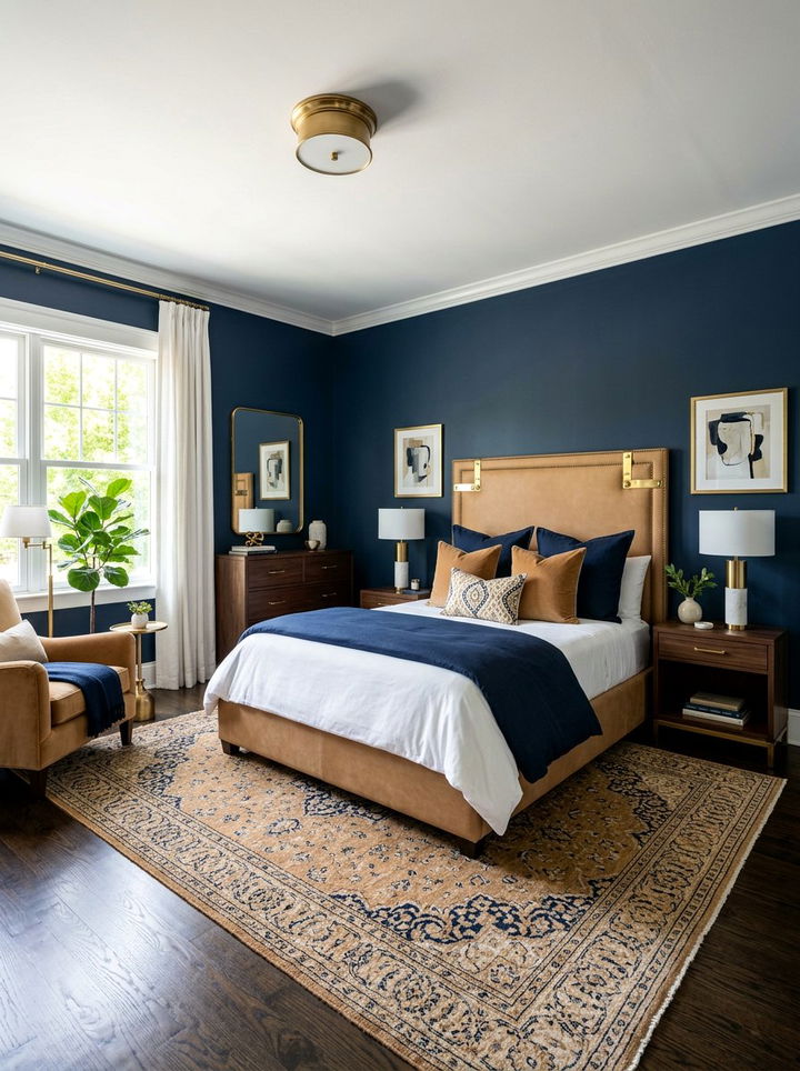 Camel And Navy Blue Bedroom - 30 camel bedroom ideas