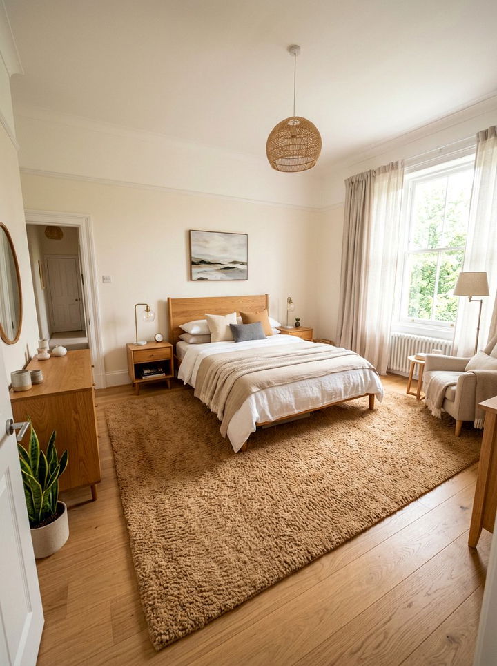 Camel Textured Rug - 30 camel bedroom ideas