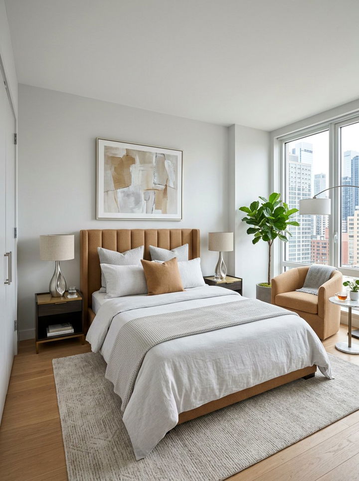 Camel and Silver White - 30 brown and white bedroom color combo