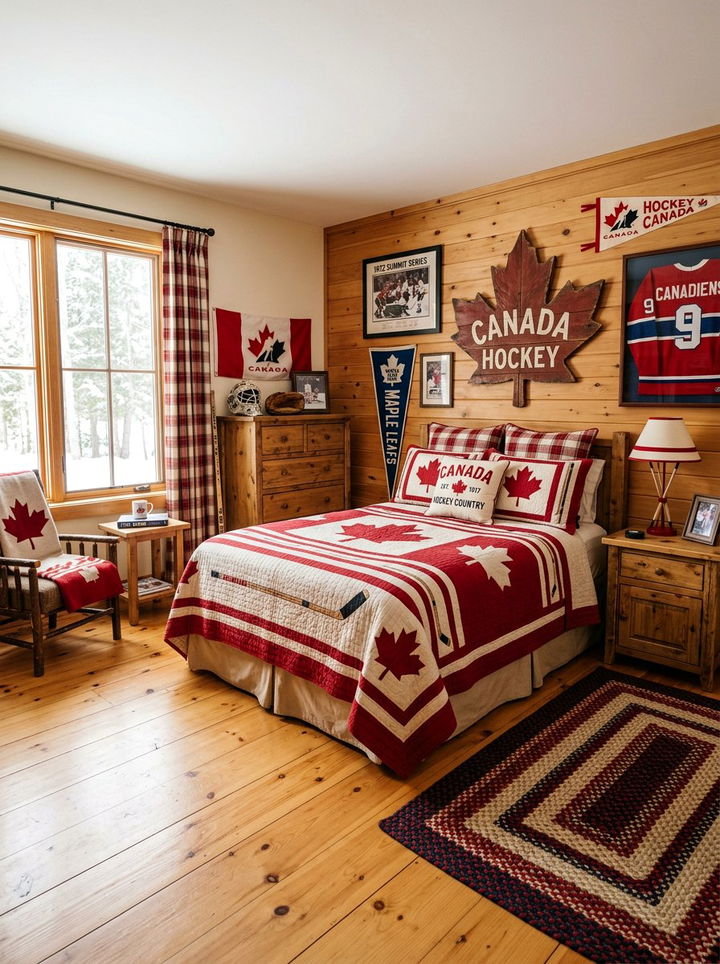 Canadian Hockey Theme - 30 hockey bedroom ideas