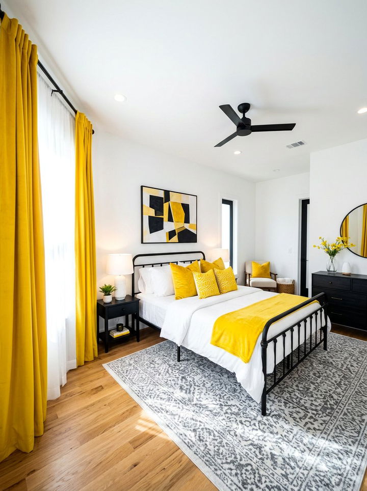 Canary Yellow Bedroom - 30 yellow bedroom ideas