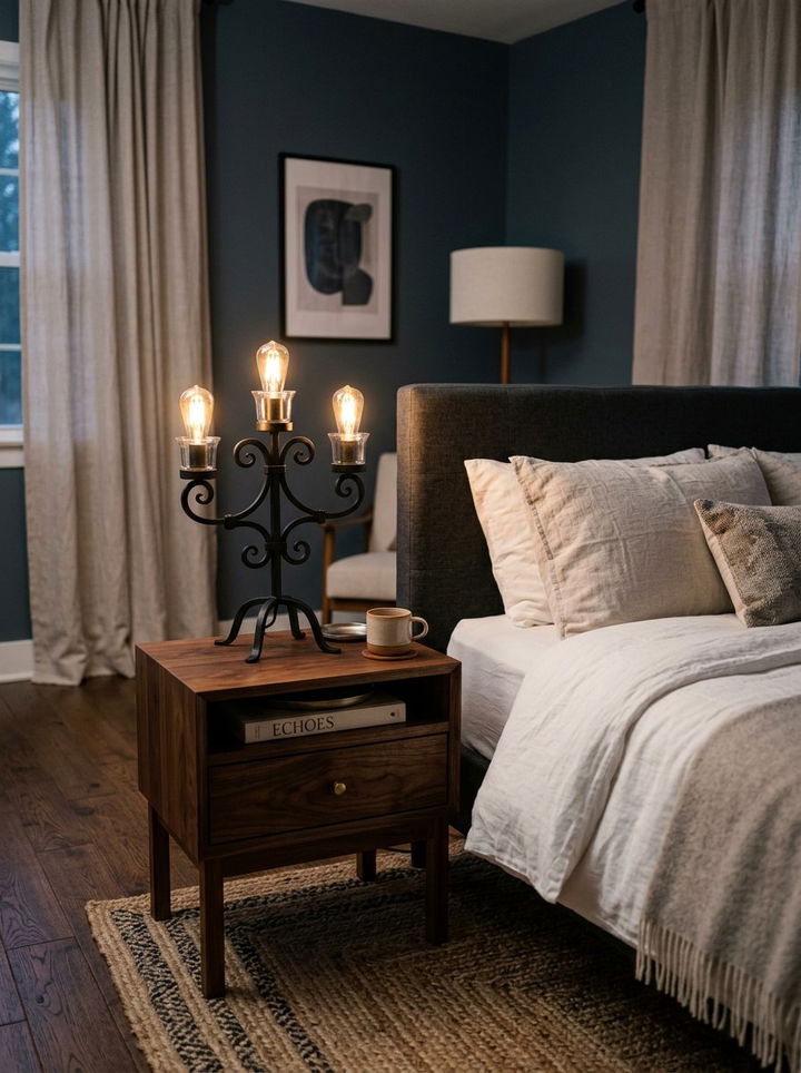 Candelabra Bedside Lighting - 30 Mexican bedroom ideas