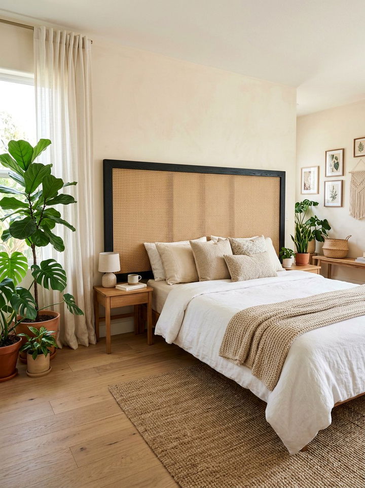 Cane And Wood Headboard - 30 bedroom wooden headboards