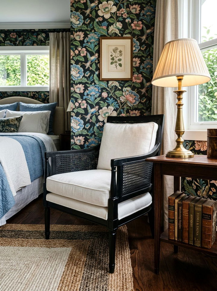 Cane Back Chair - 30 bedroom accent chairs