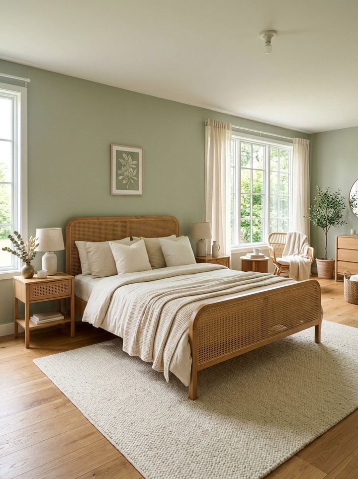 Cane Bed Frame - 30 rattan bedroom ideas