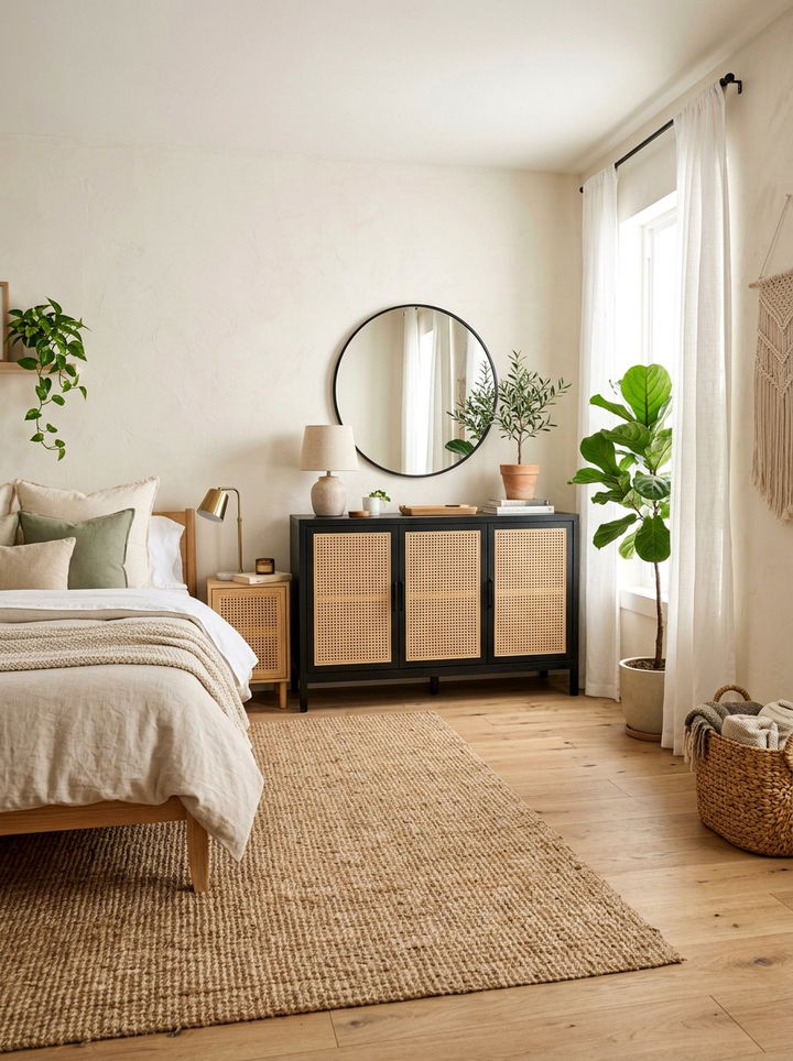 Cane Door Wide Dresser - 30 bedroom wide dressers