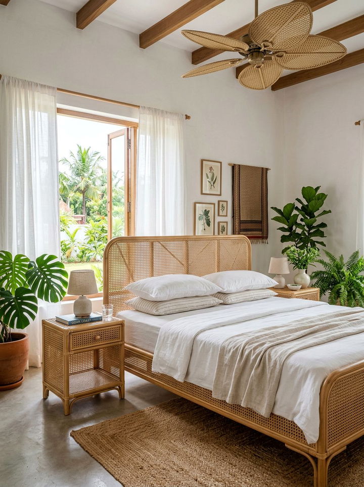 Cane Furniture Set - 30 Indian bedroom ideas