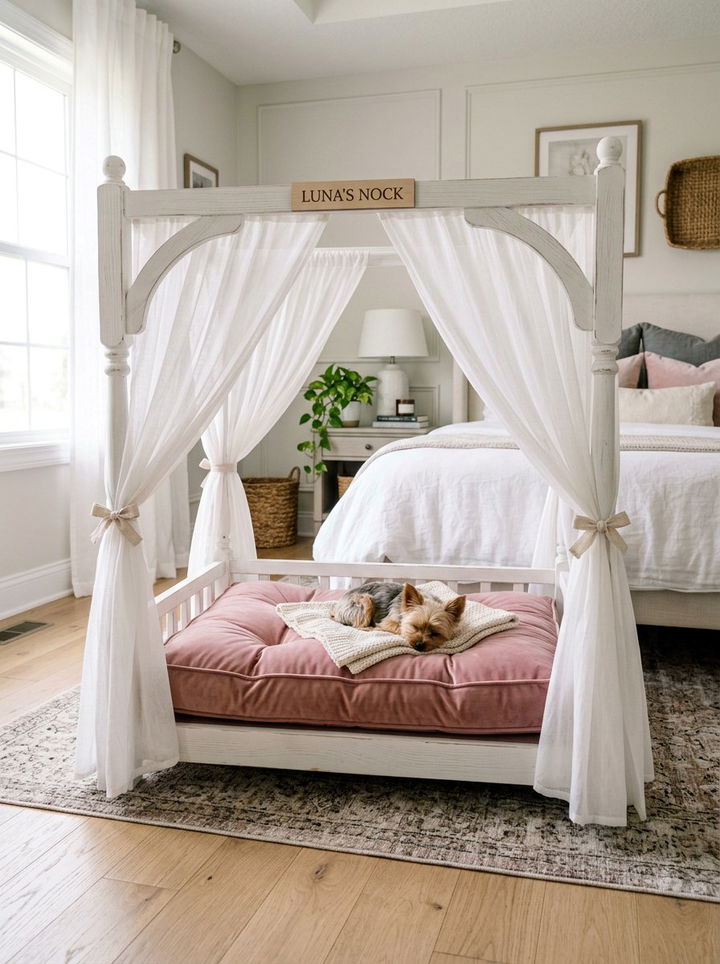 Canopy Dog Bed - 30 dog bedroom ideas