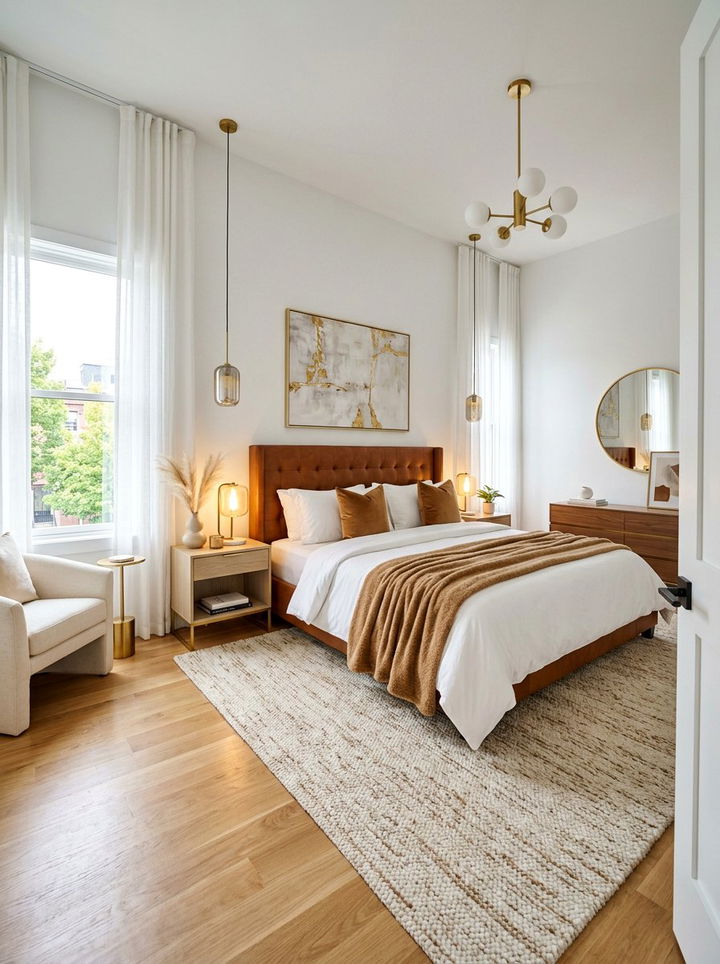 Caramel and Snow White - 30 brown and white bedroom color combo