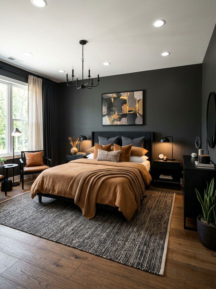 Caramel and charcoal bedroom - 30 caramel bedroom ideas