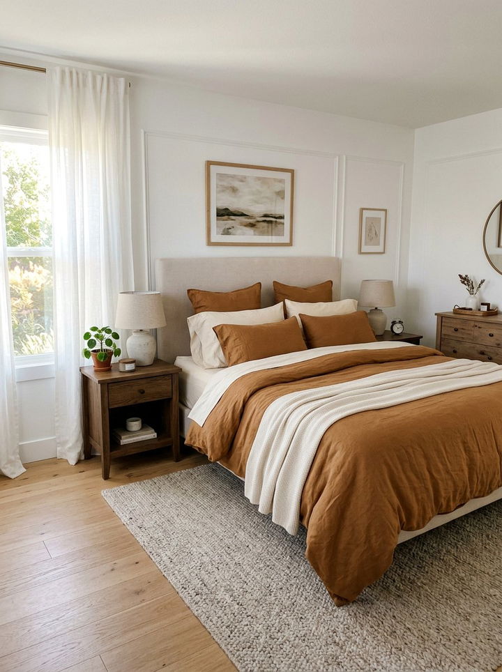 Caramel and cream bedding - 30 caramel bedroom ideas