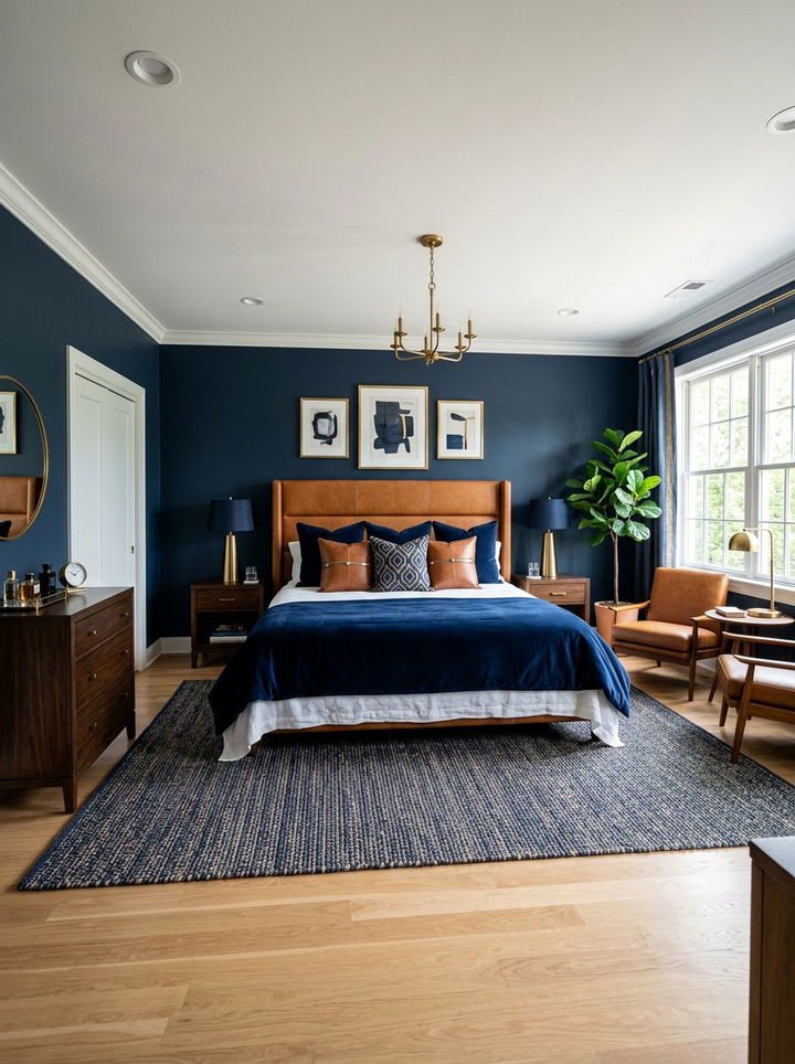 Caramel and navy blue bedroom - 30 caramel bedroom ideas