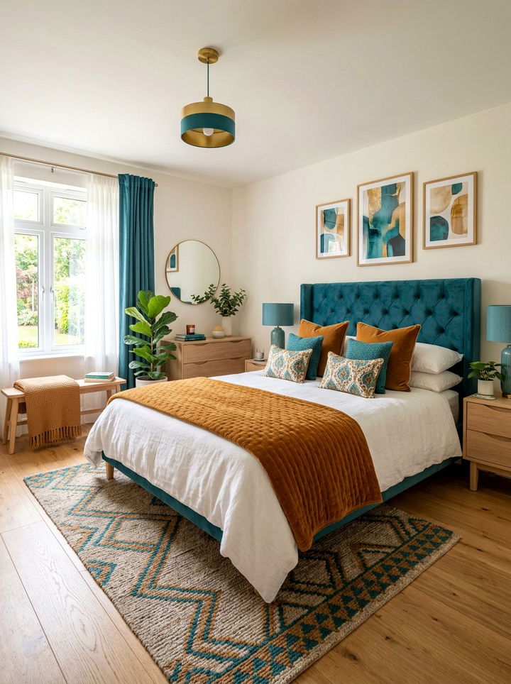 Caramel and teal bedroom - 30 caramel bedroom ideas
