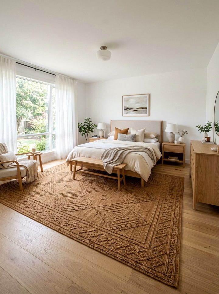 Caramel floor rug - 30 caramel bedroom ideas