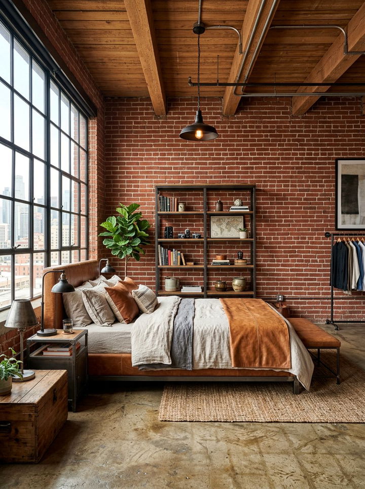 Caramel industrial bedroom - 30 caramel bedroom ideas