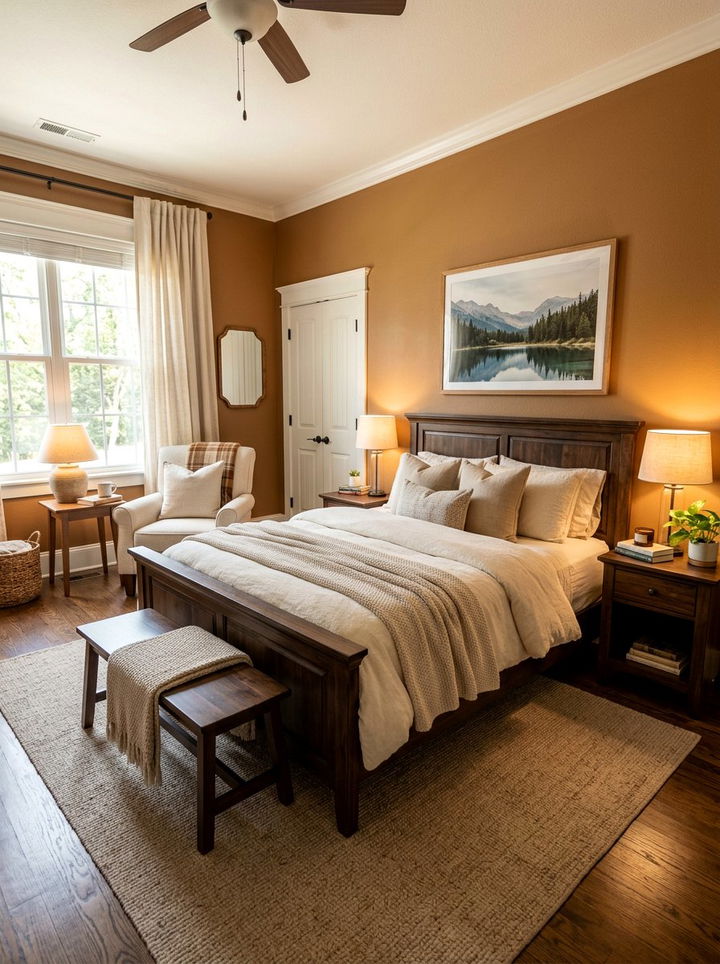 Caramel wall paint - 30 caramel bedroom ideas