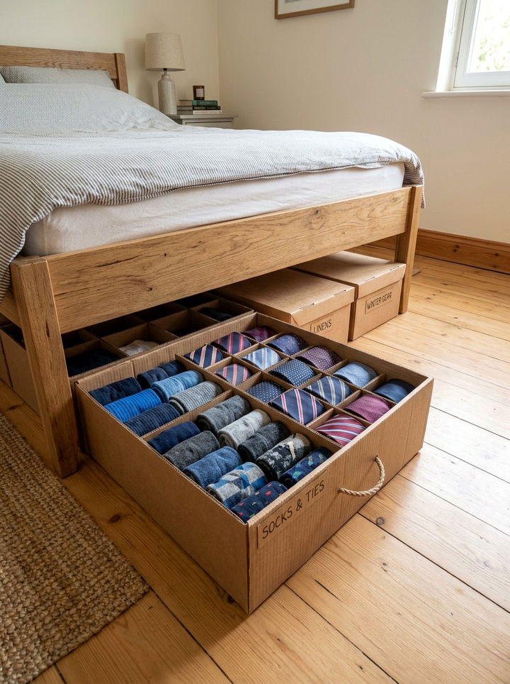 Cardboard Under Bed Dividers - 30 bedroom under bed storage ideas