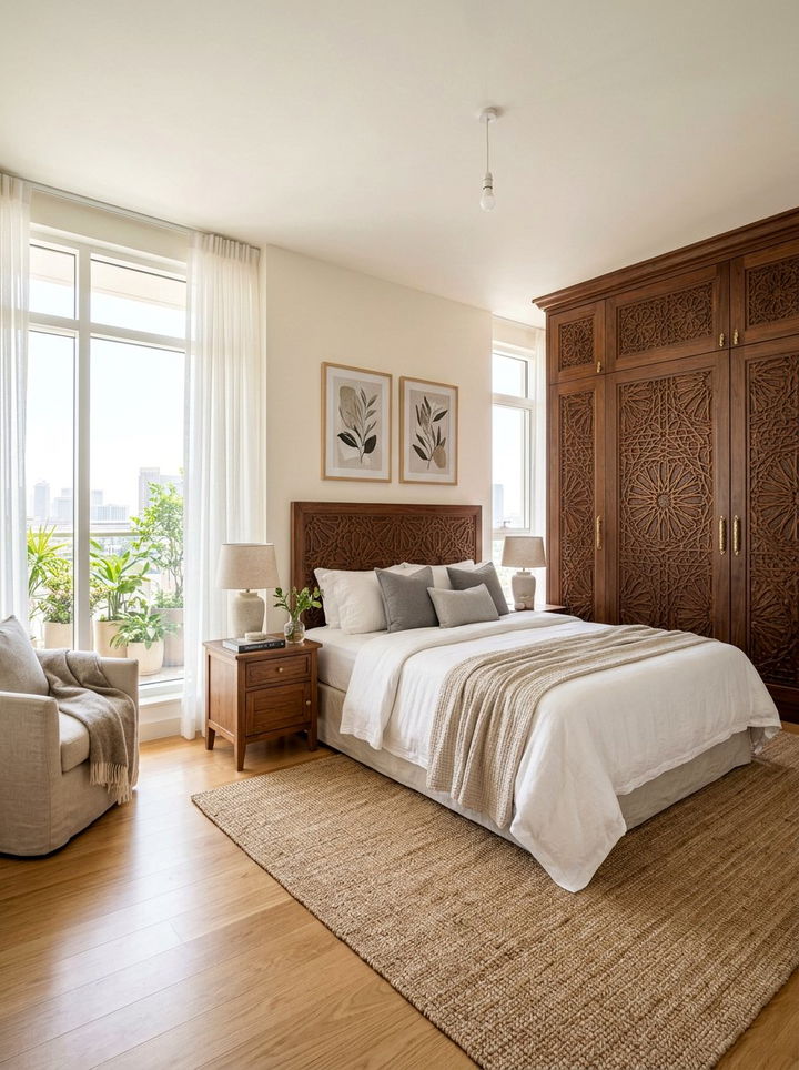 Carved Wardrobe Door - 30 Turkish bedroom ideas