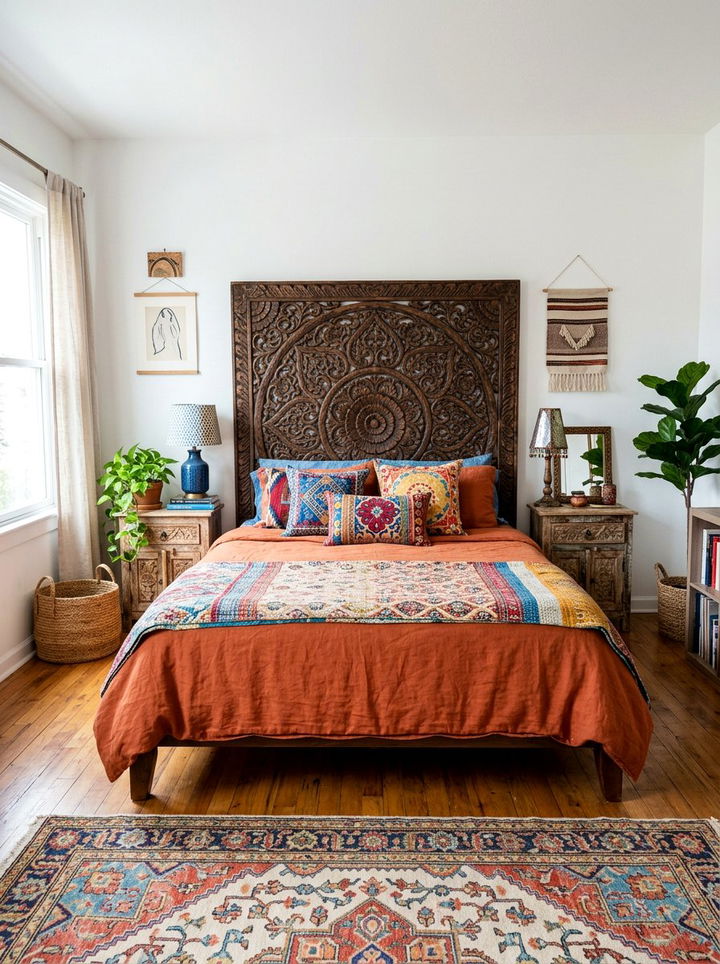 Carved Wood Headboard - 30 bedroom headboards