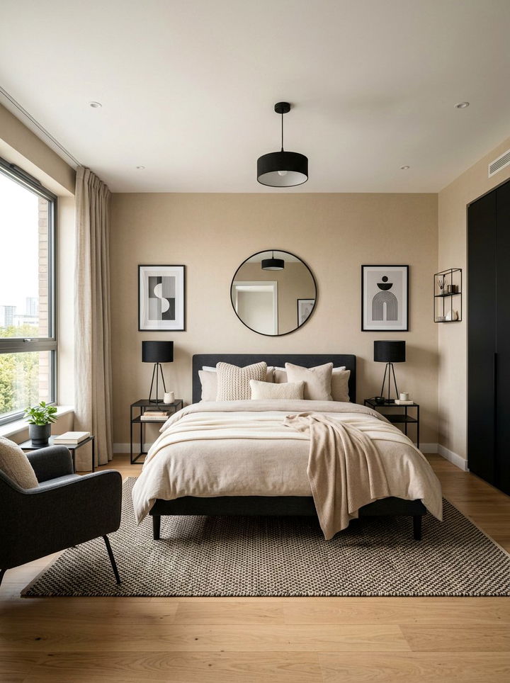 Cashmere And Black Accents - 30 cashmere bedroom ideas