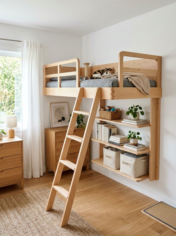 Cat Loft Bed - 30 cat bedroom ideas