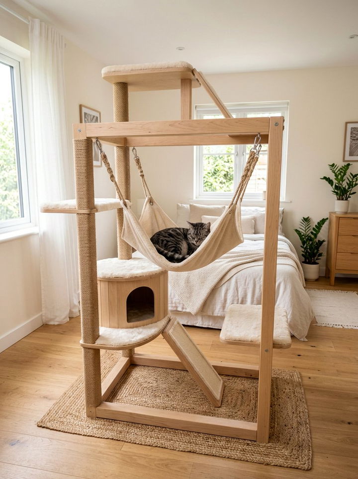 Cat Tree With Hammock - 30 cat tree bedroom ideas