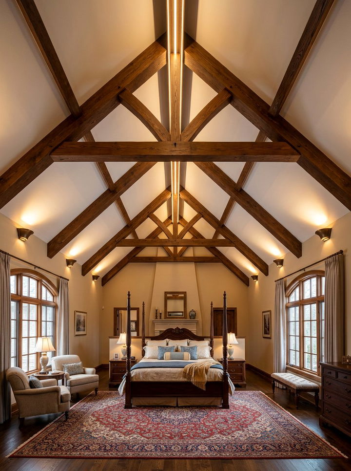 Cathedral Ceiling Bedroom Lighting - 30 bedroom vaulted ceiling ideas