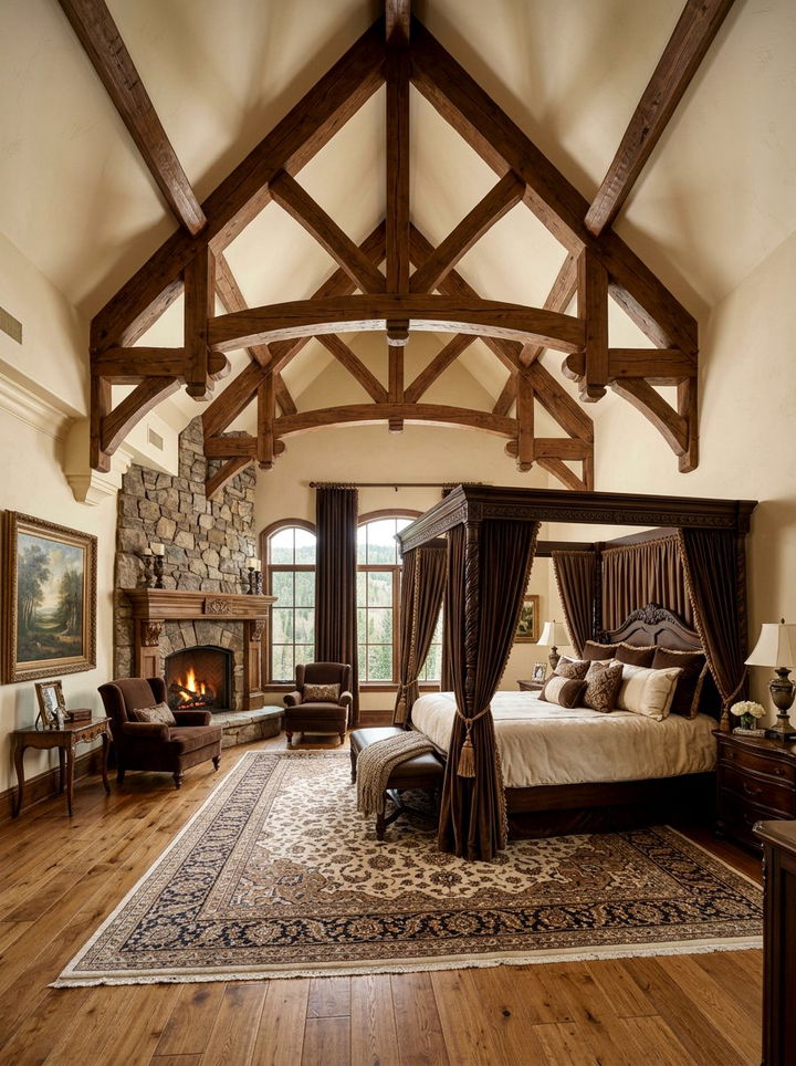 Cathedral Ceiling Wood Beams - 30 exposed beam bedroom ideas