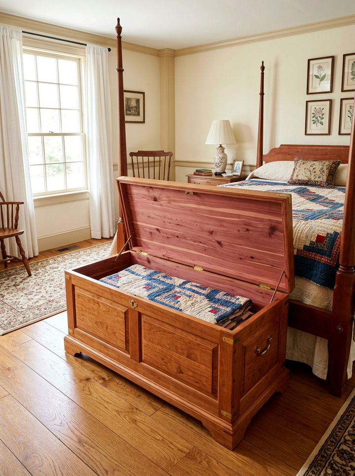 Cedar Lined Blanket Chest - 30 bedroom storage chests