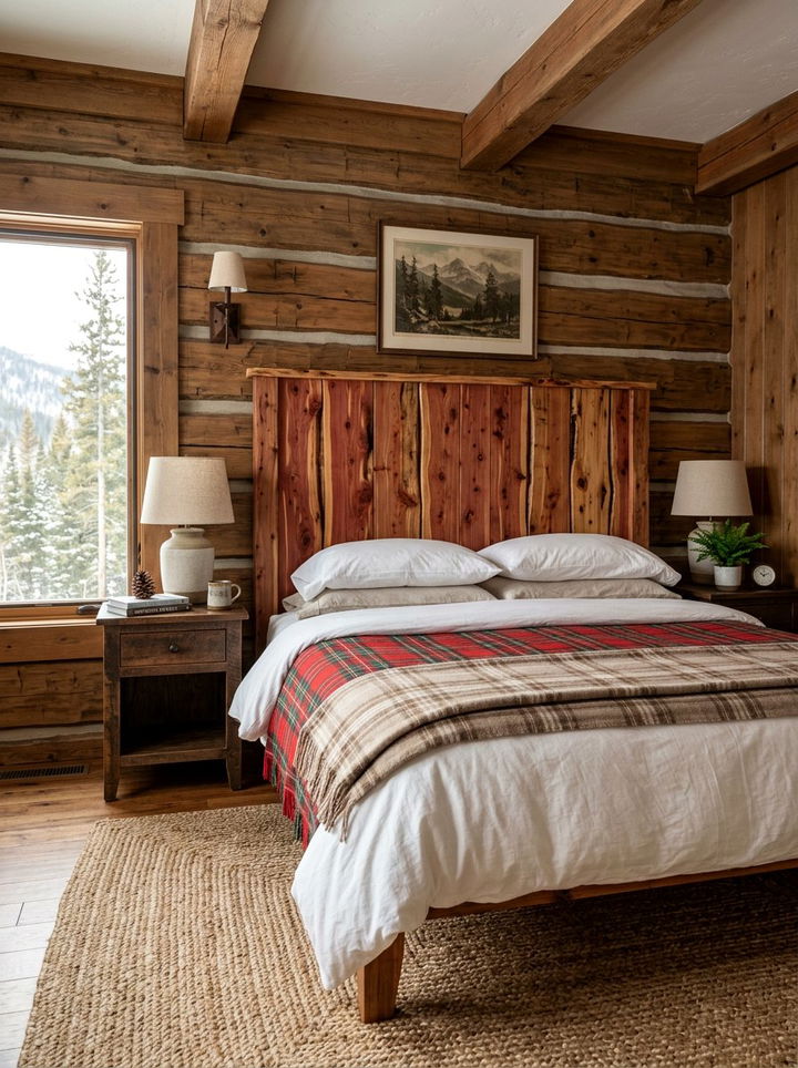 Cedar Plank Headboard - 30 bedroom wooden headboards