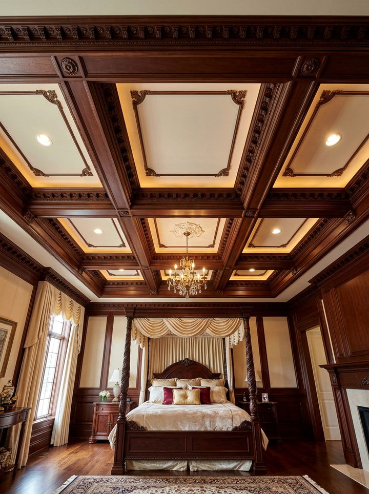 Ceiling Box Molding - 30 bedroom molding ideas