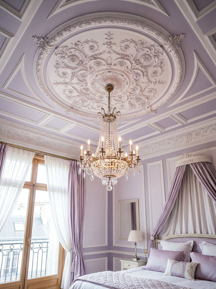 Ceiling Medallion - 30 bedroom molding ideas