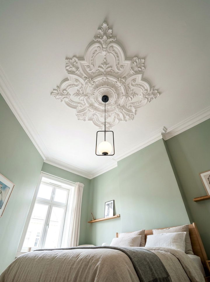 Ceiling Medallion - 30 character home bedroom ideas