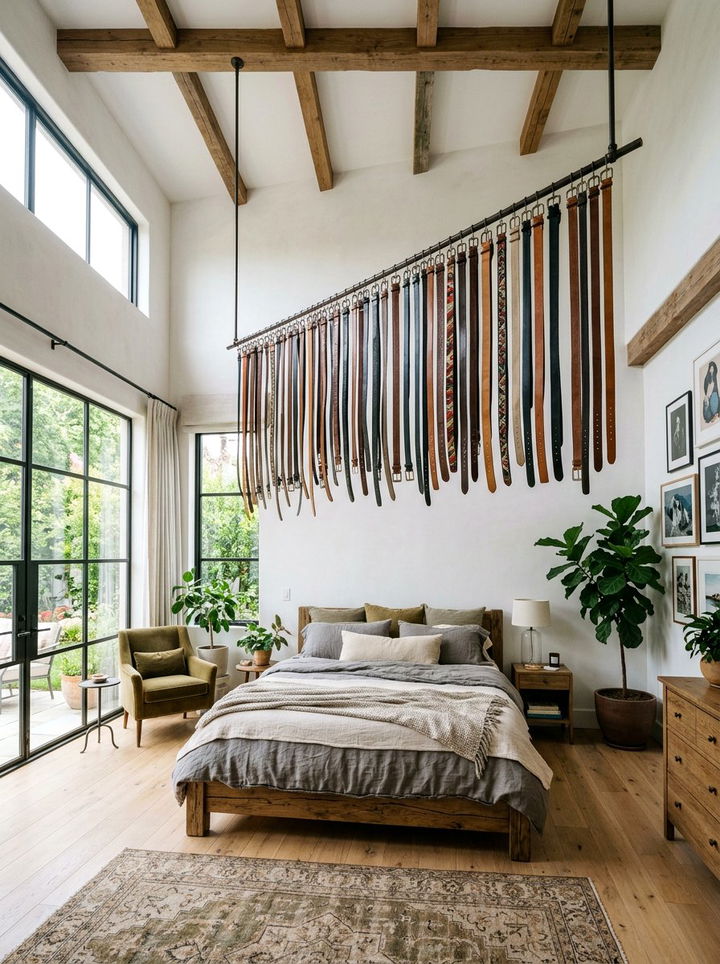 Ceiling Mounted Belt Rack - 30 bedroom belt organizers