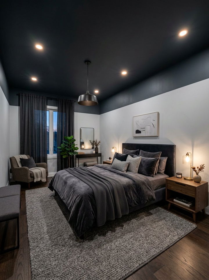 Ceiling To Wall Paint Transition - 30 bedroom two tone walls