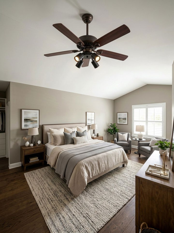 Ceiling fan light - 30 bedroom task lighting ideas