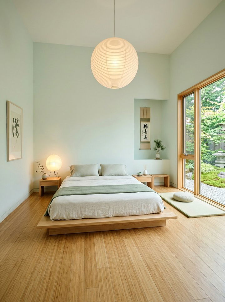 Celadon Green Zen Bedroom - 30 green bedroom decor ideas