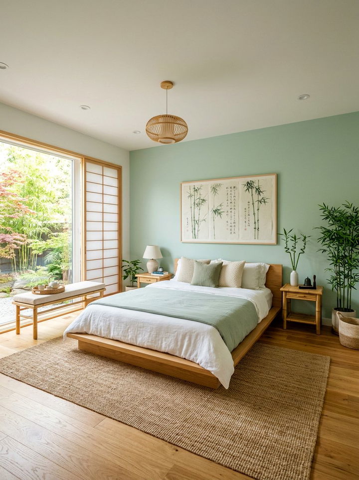 Celadon Green Zen Bedroom - 30 bedroom green walls