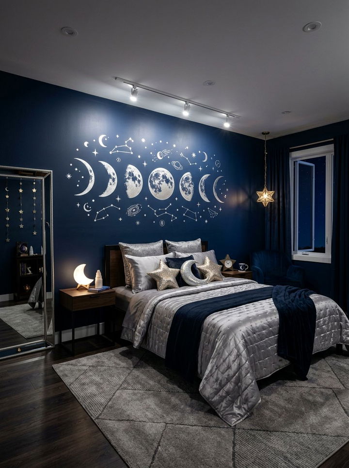 Celestial Moon Phase Decals - 30 bedroom wall stickers