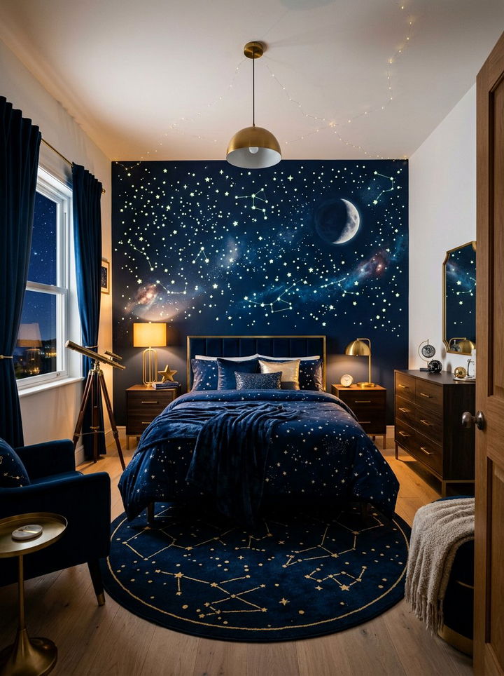 Celestial Starry Night Bedroom - 30 girls bedroom ideas