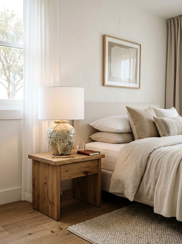 Ceramic Lamp Base - 30 thrifted bedroom ideas