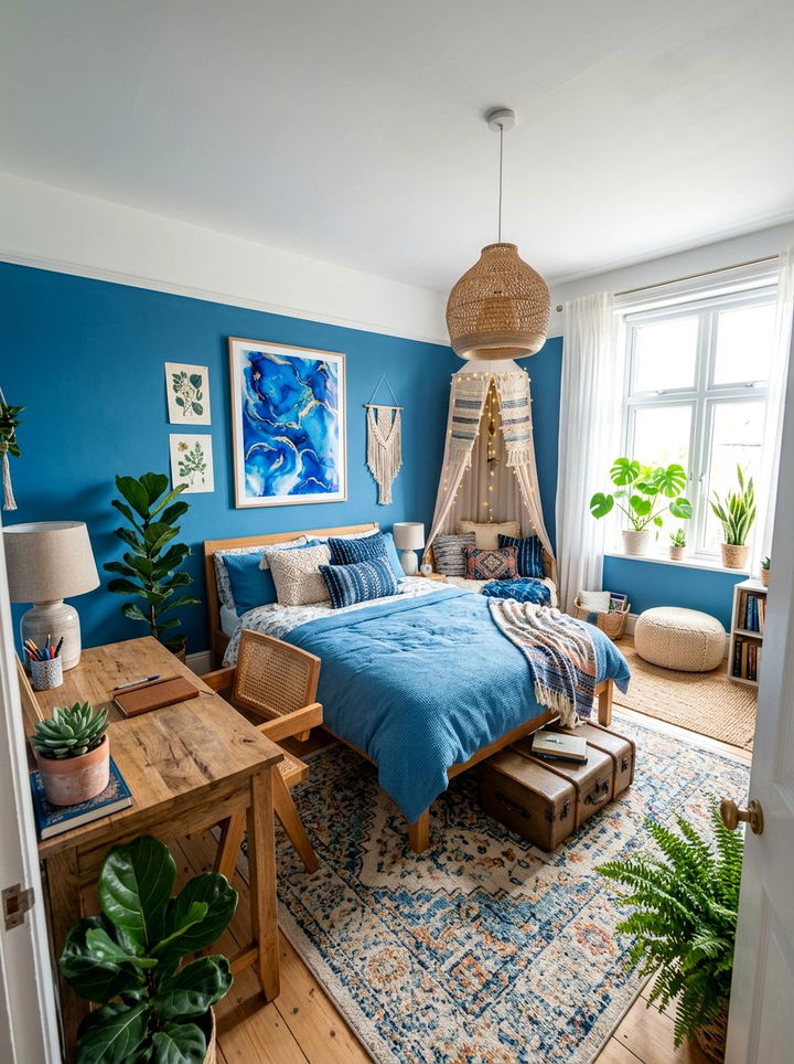 30 Bohemian Blue Bedroom Ideas for a Relaxing Retreat