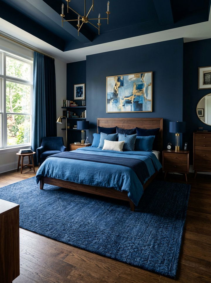 Cerulean and navy bedroom - 30 cerulean bedroom ideas