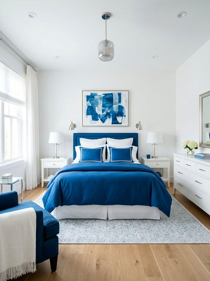 Cerulean and white bedroom - 30 cerulean bedroom ideas